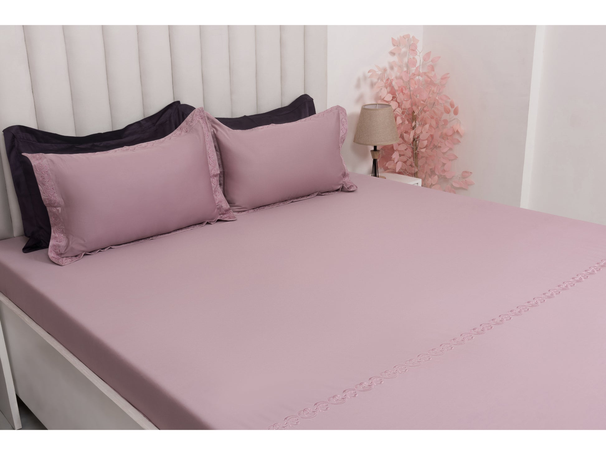 EMBROIDERY BEDSHEET 100% COTTON (3PCS) - Bedding Bliss