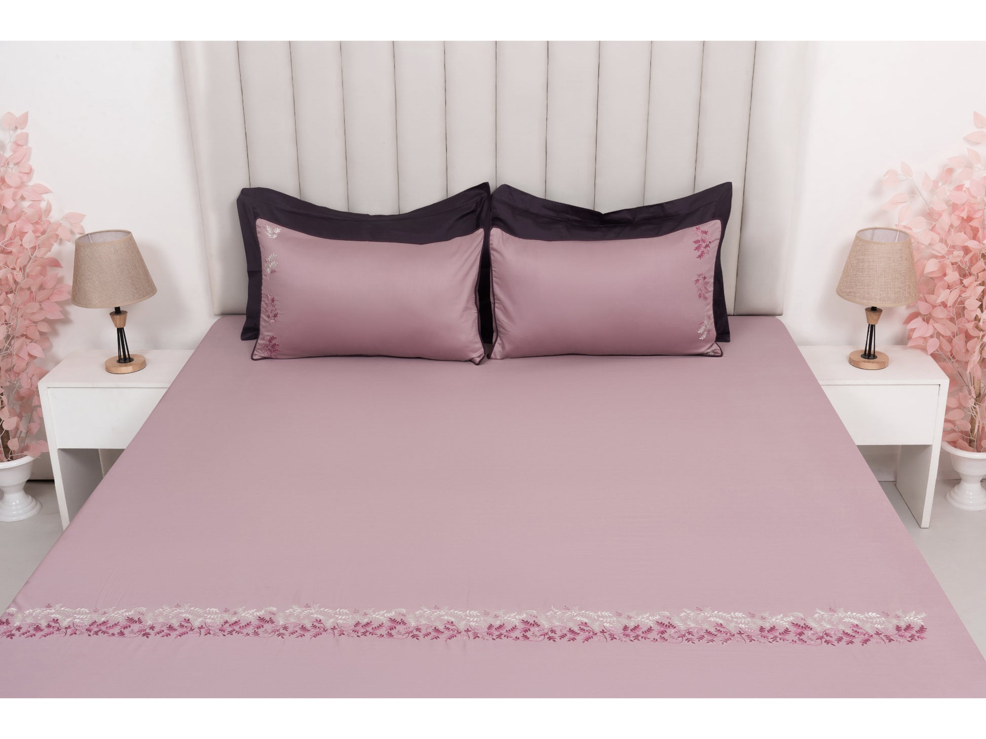 EMBROIDERY BEDSHEET 100% COTTON (3PCS) - Bedding Bliss