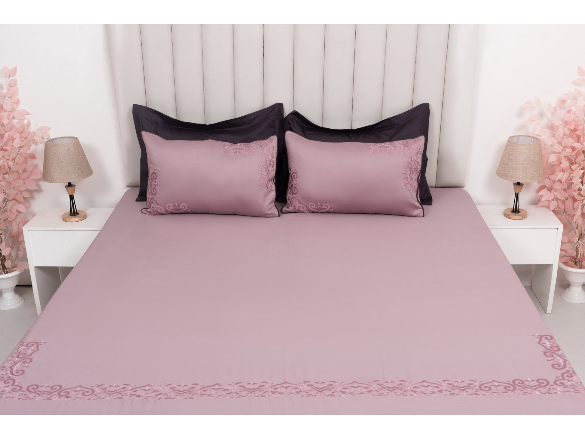 EMBROIDERY BEDSHEET 100% COTTON (3PCS) - Bedding Bliss