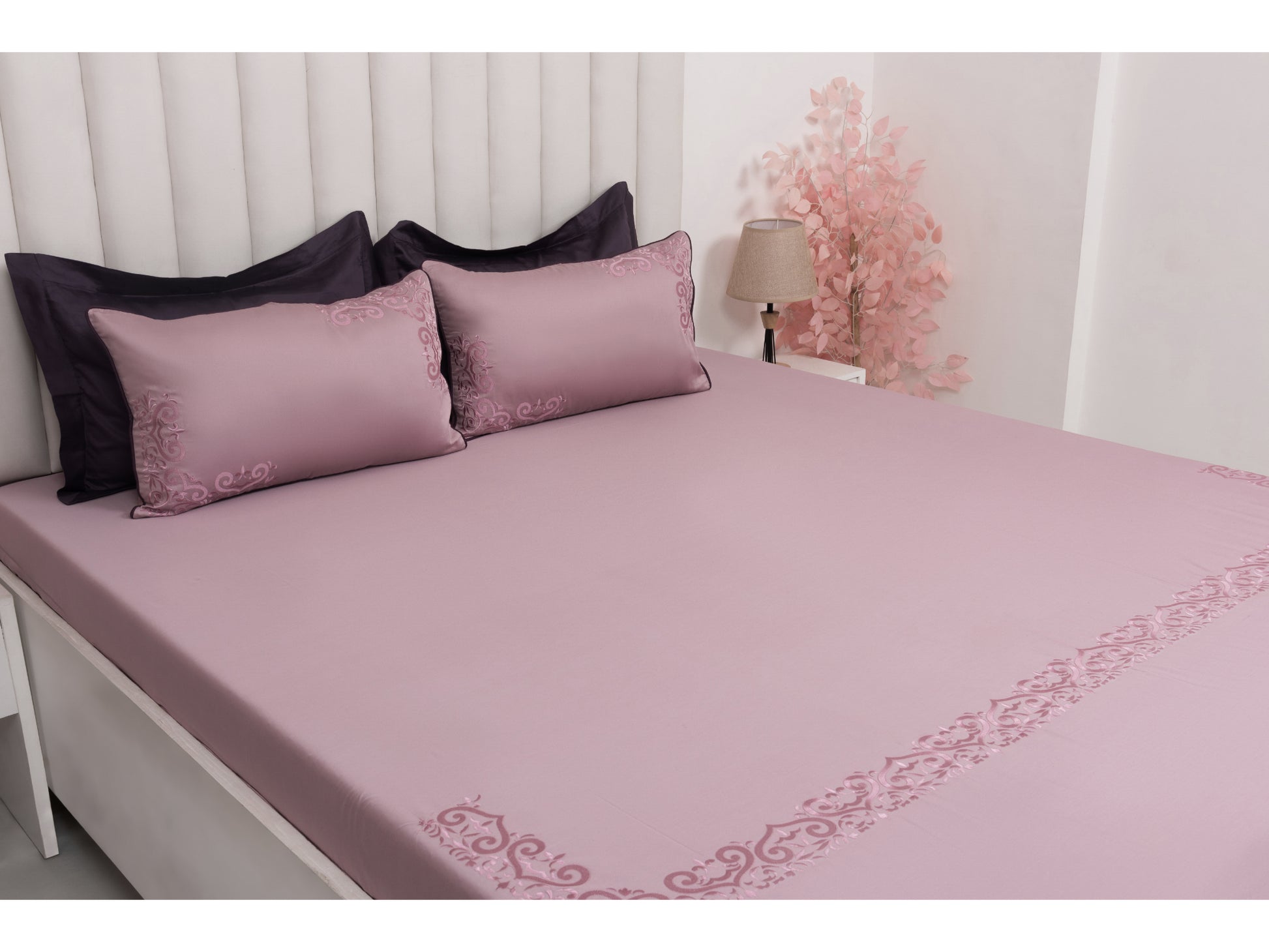 EMBROIDERY BEDSHEET 100% COTTON (3PCS) - Bedding Bliss