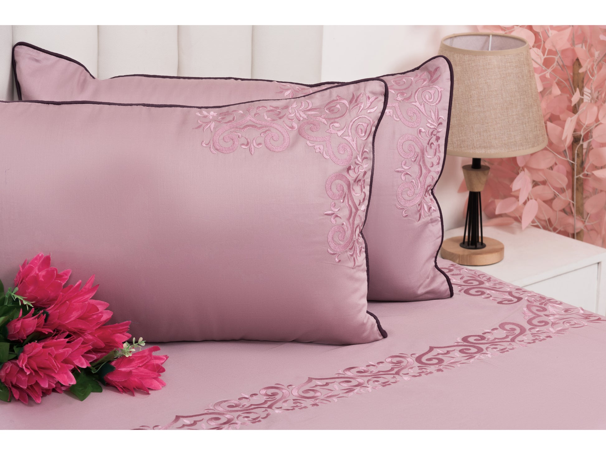 EMBROIDERY BEDSHEET 100% COTTON (3PCS) - Bedding Bliss