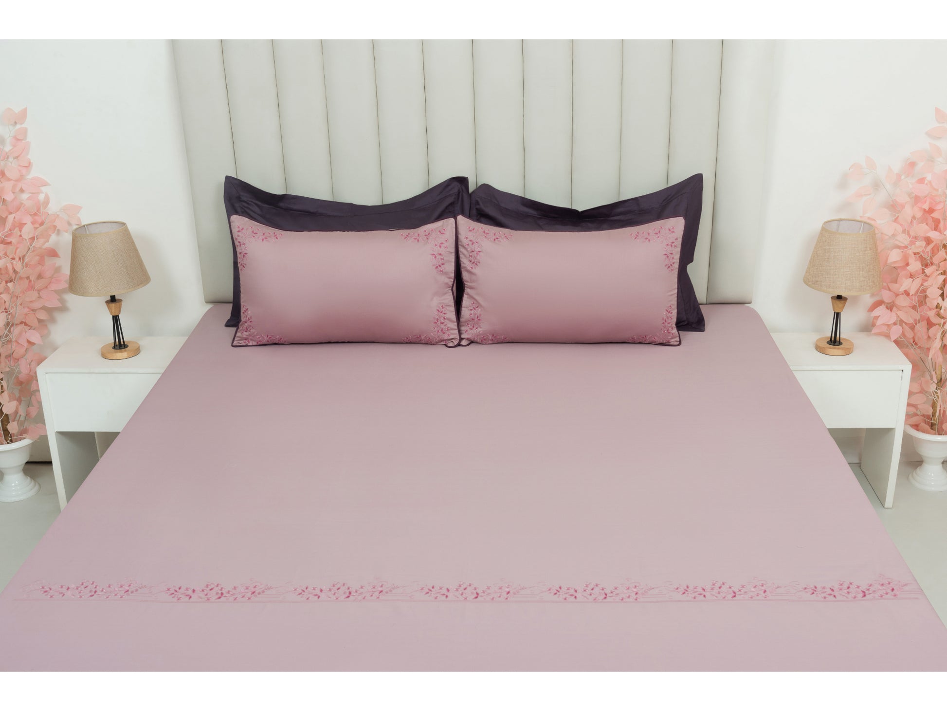 EMBROIDERY BEDSHEET 100% COTTON (3PCS) - Bedding Bliss