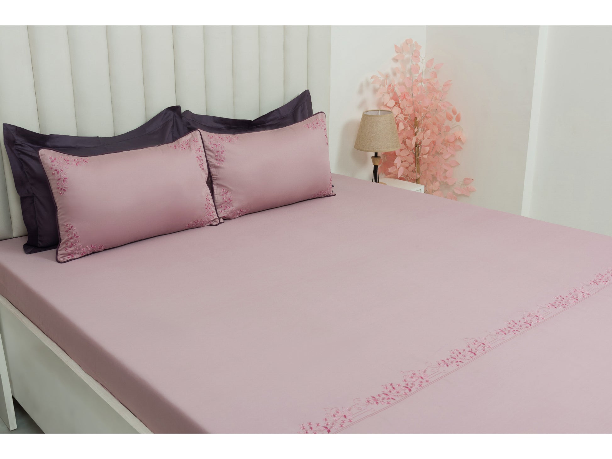 EMBROIDERY BEDSHEET 100% COTTON (3PCS) - Bedding Bliss