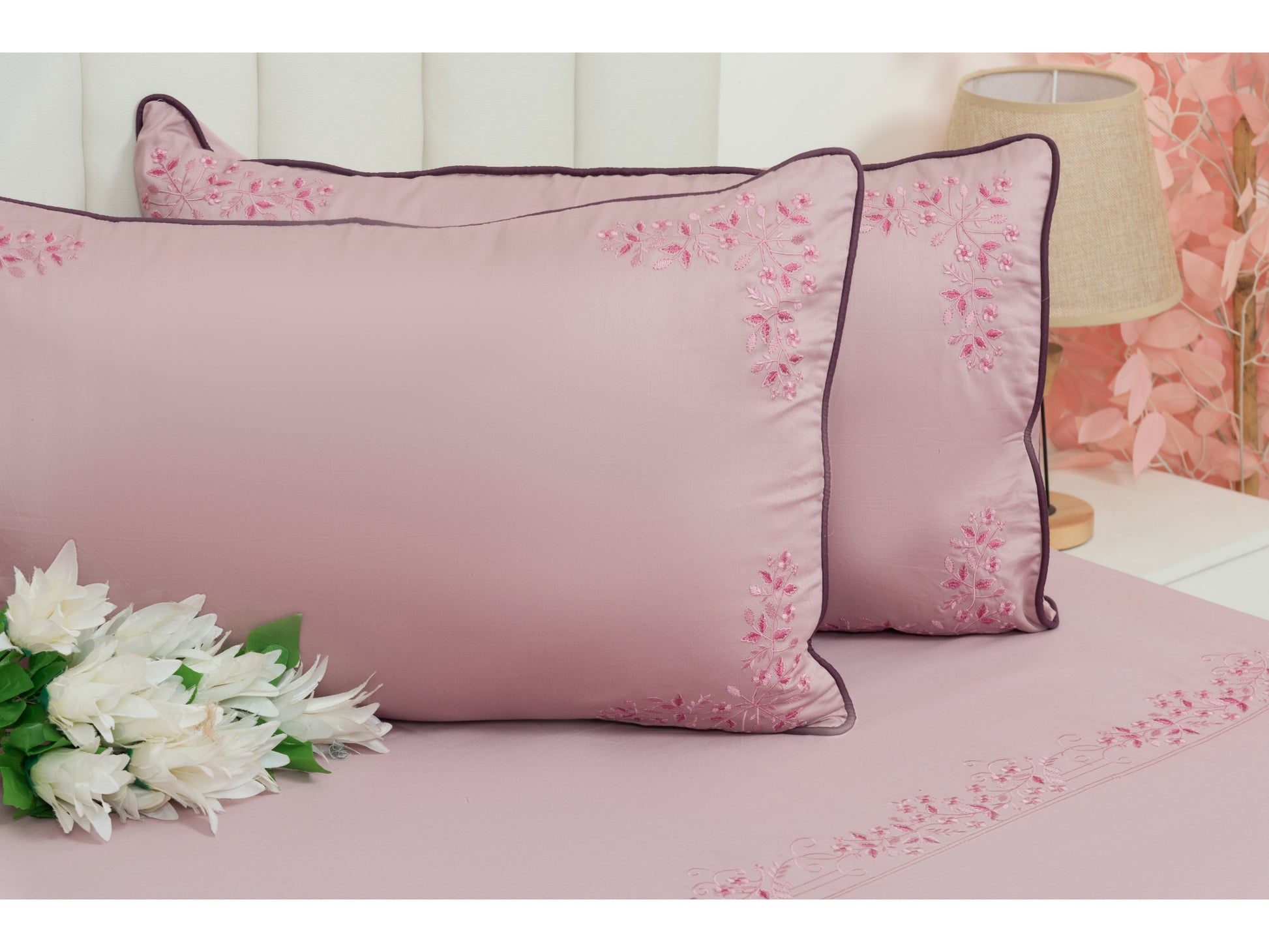 EMBROIDERY BEDSHEET 100% COTTON (3PCS) - Bedding Bliss