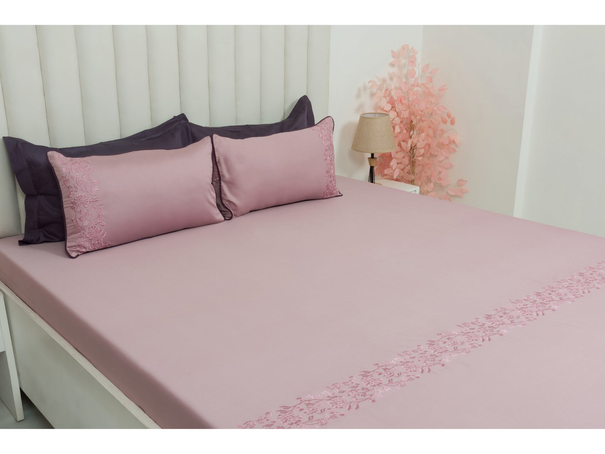 EMBROIDERY BEDSHEET 100% COTTON (3PCS) - Bedding Bliss