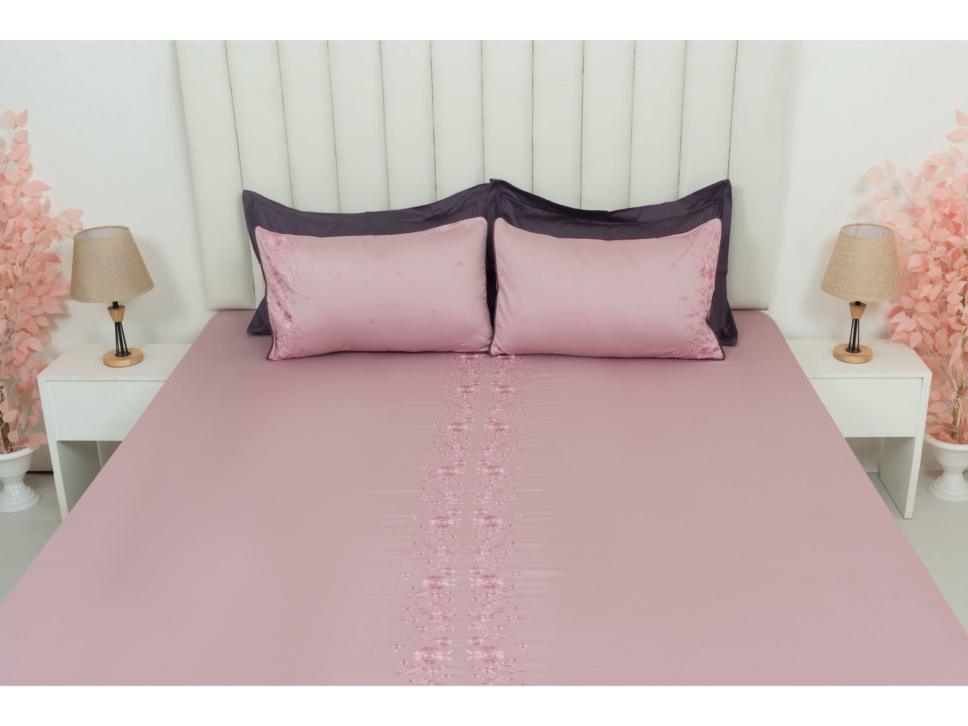 EMBROIDERY BEDSHEET 100% COTTON (3PCS) - Bedding Bliss
