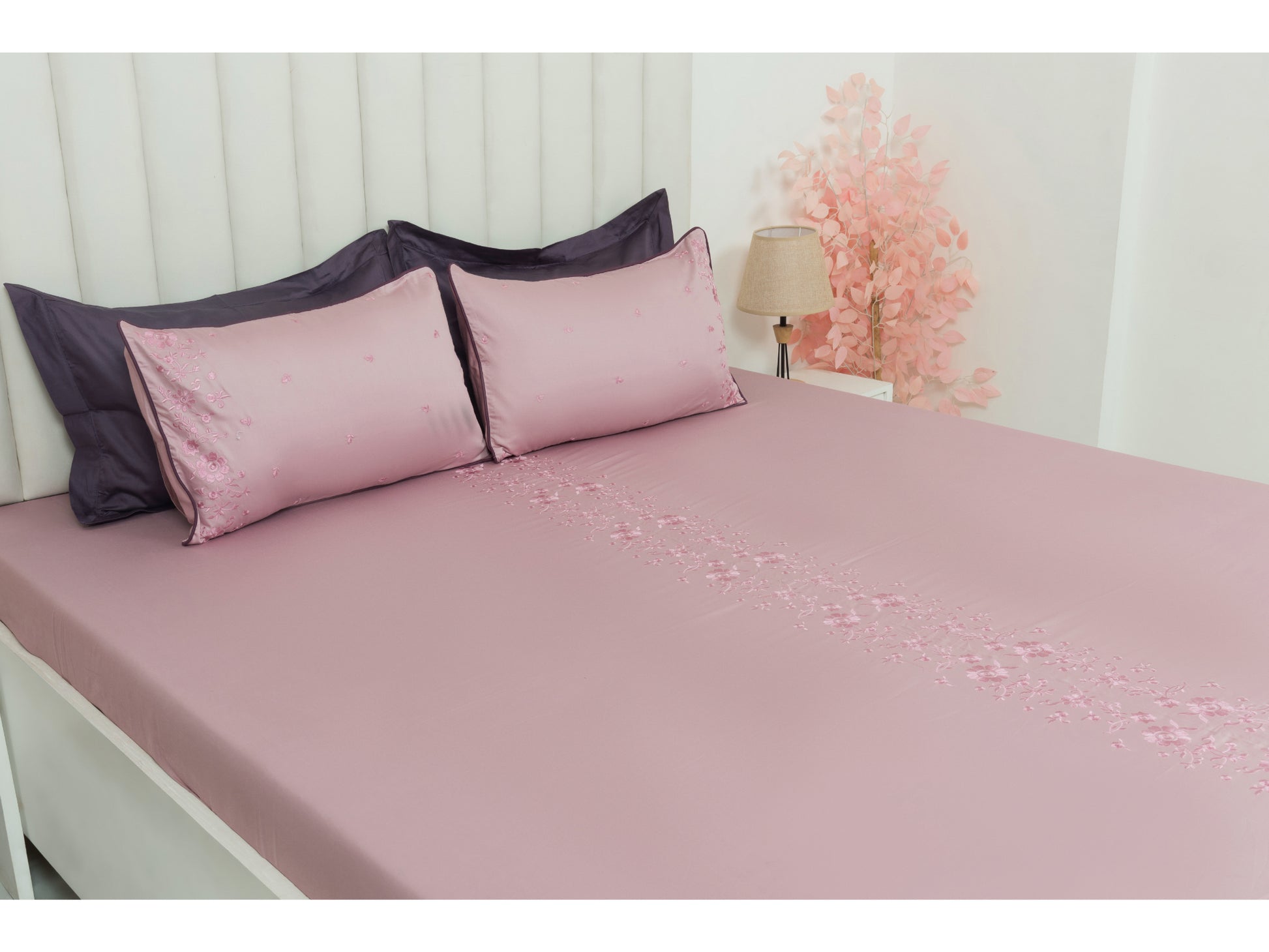 EMBROIDERY BEDSHEET 100% COTTON (3PCS) - Bedding Bliss