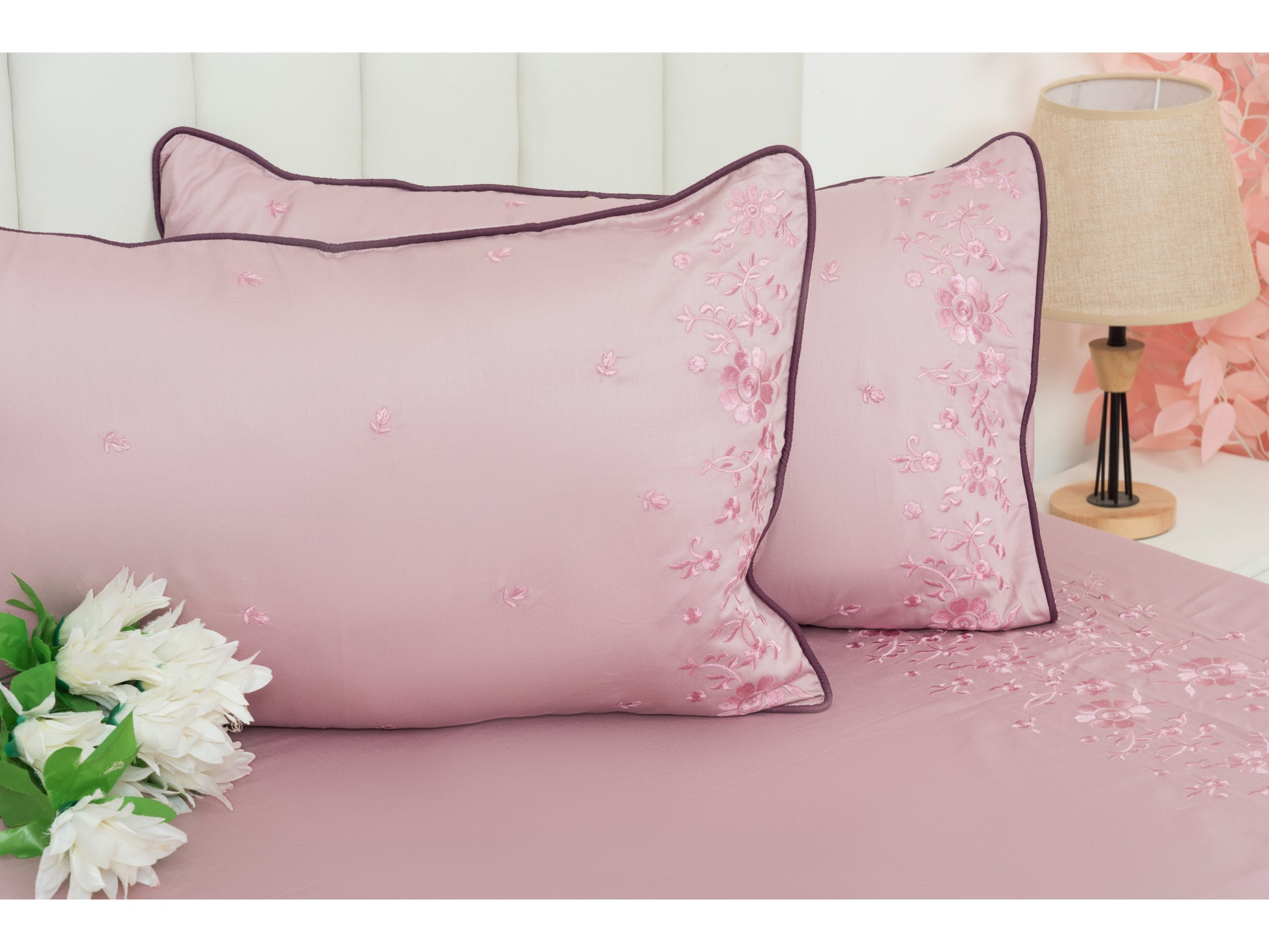 EMBROIDERY BEDSHEET 100% COTTON (3PCS) - Bedding Bliss