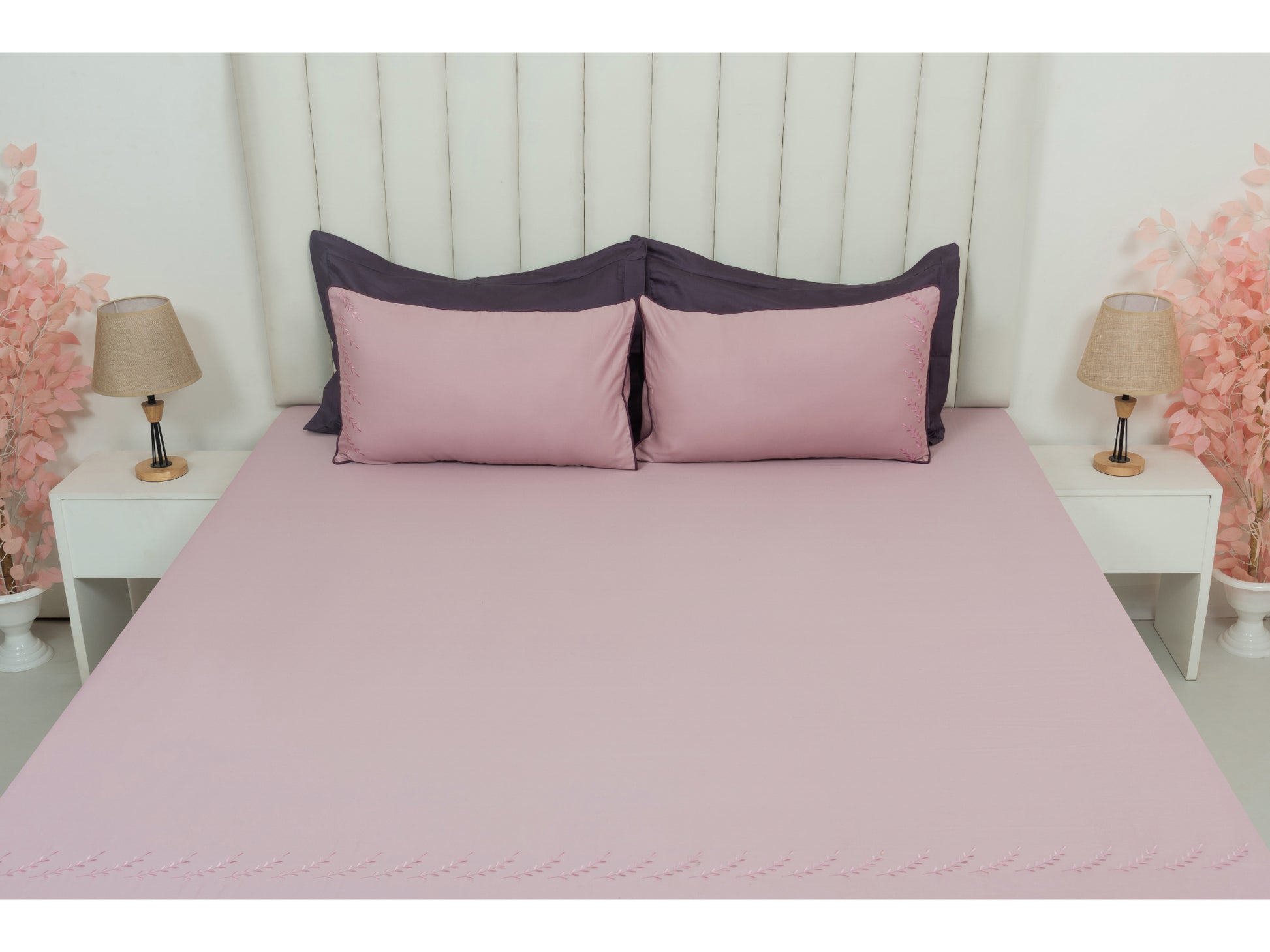 EMBROIDERY BEDSHEET 100% COTTON (3PCS) - Bedding Bliss