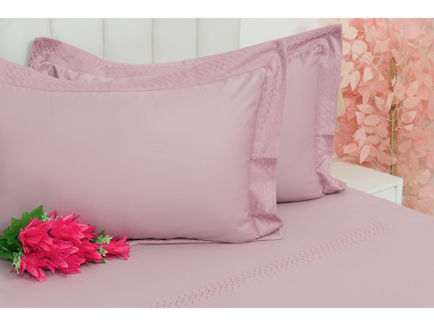 EMBROIDERY BEDSHEET 100% COTTON (3PCS) - Bedding Bliss