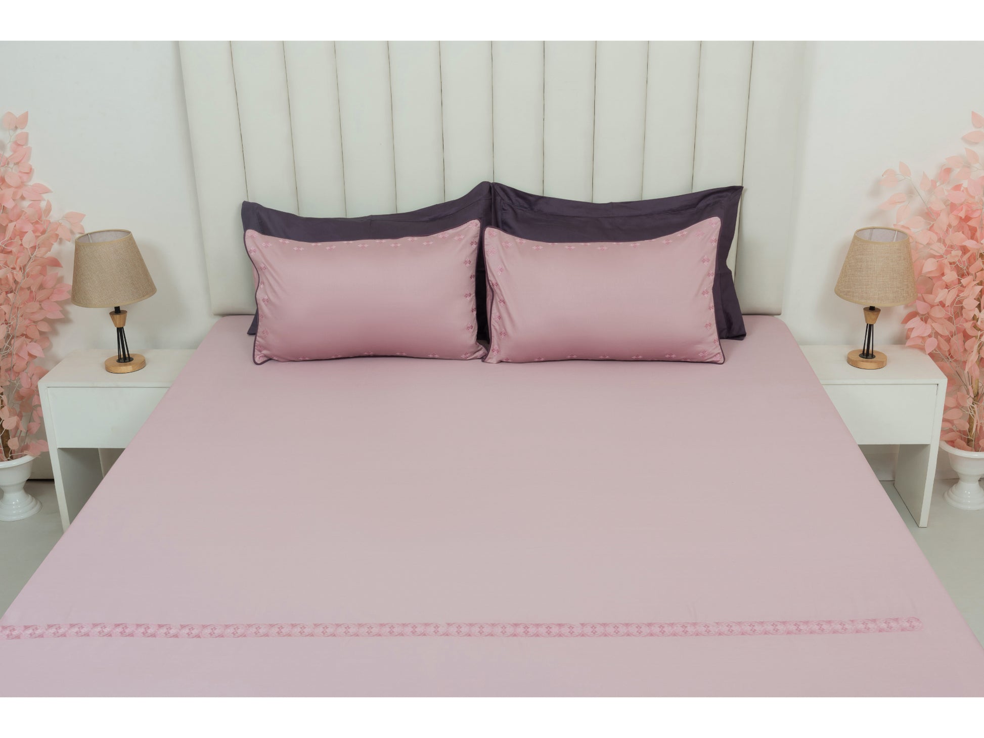 EMBROIDERY BEDSHEET 100% COTTON (3PCS) - Bedding Bliss