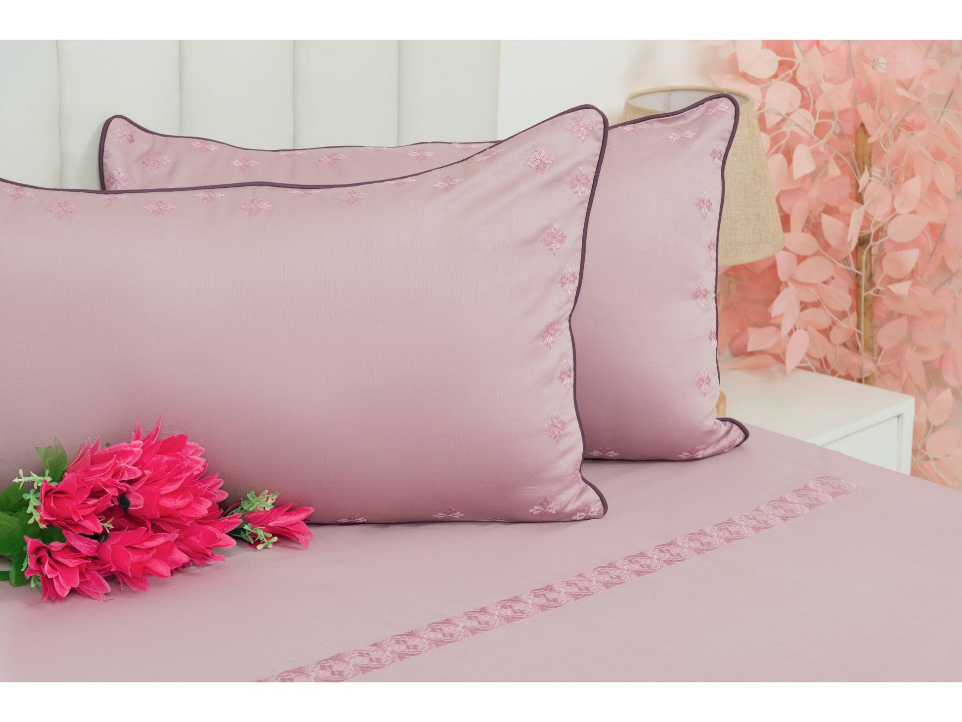 EMBROIDERY BEDSHEET 100% COTTON (3PCS) - Bedding Bliss