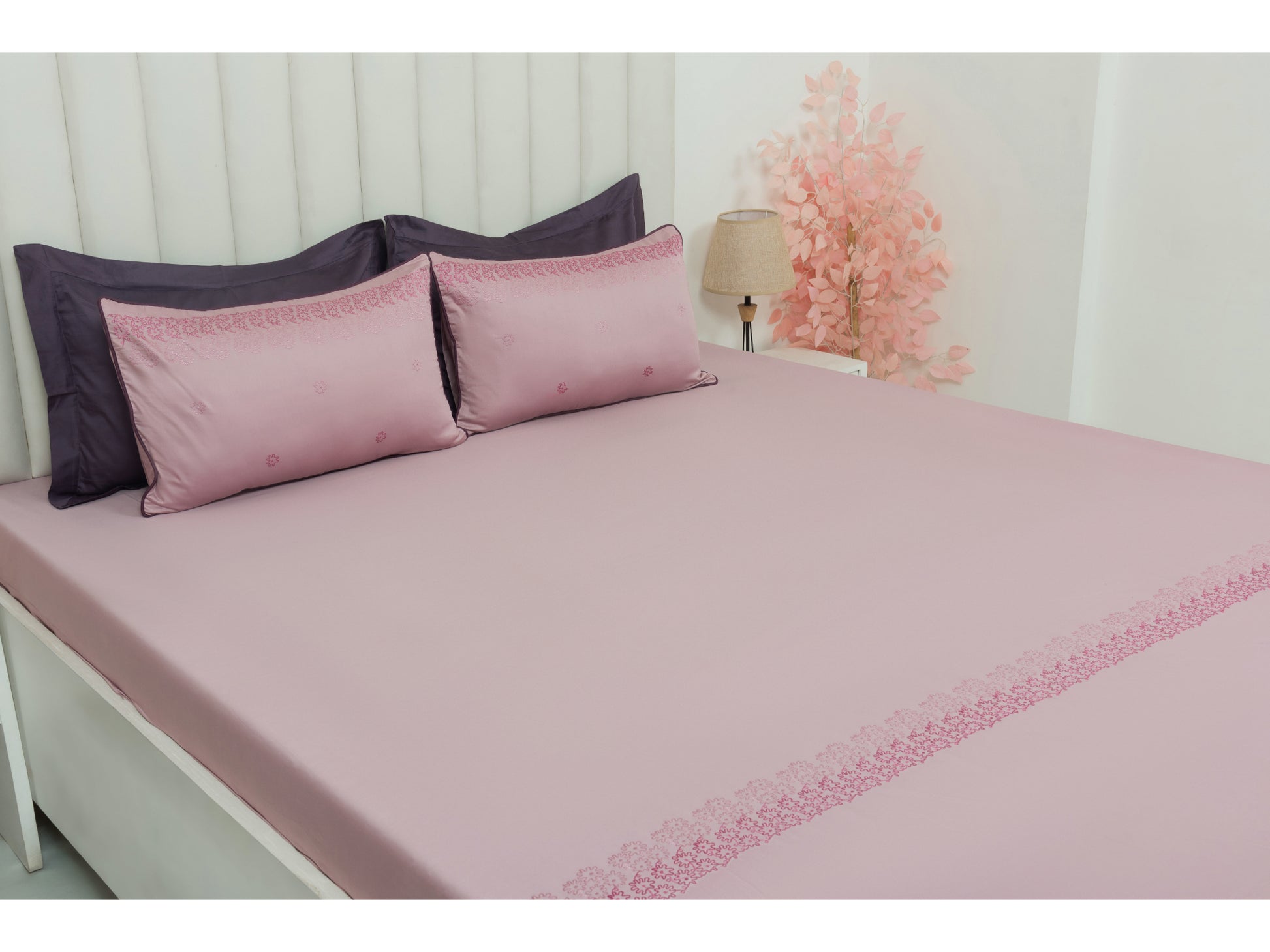 EMBROIDERY BEDSHEET 100% COTTON (3PCS) - Bedding Bliss