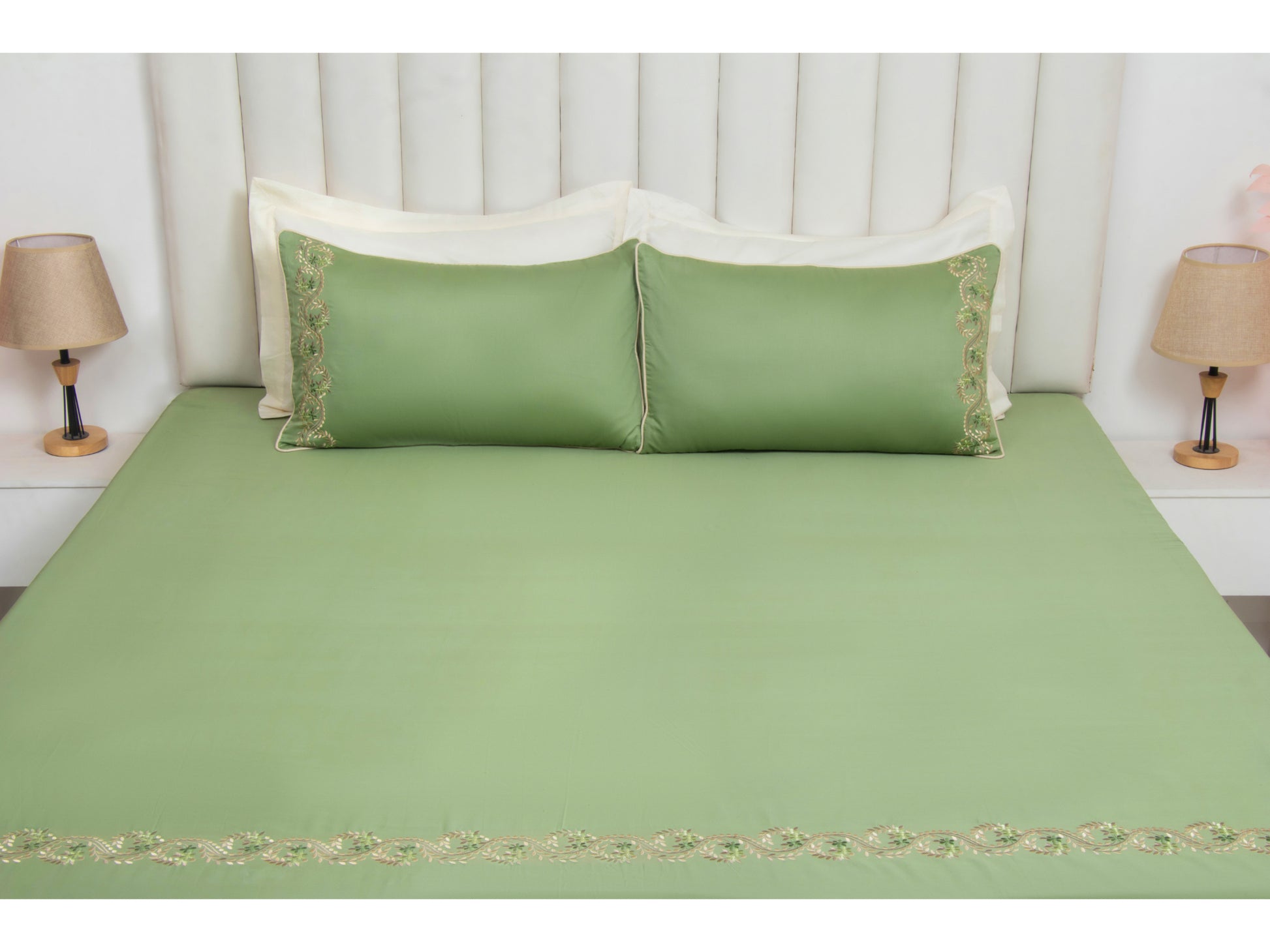 EMBROIDERY BEDSHEET 100% COTTON (3PCS) - Bedding Bliss