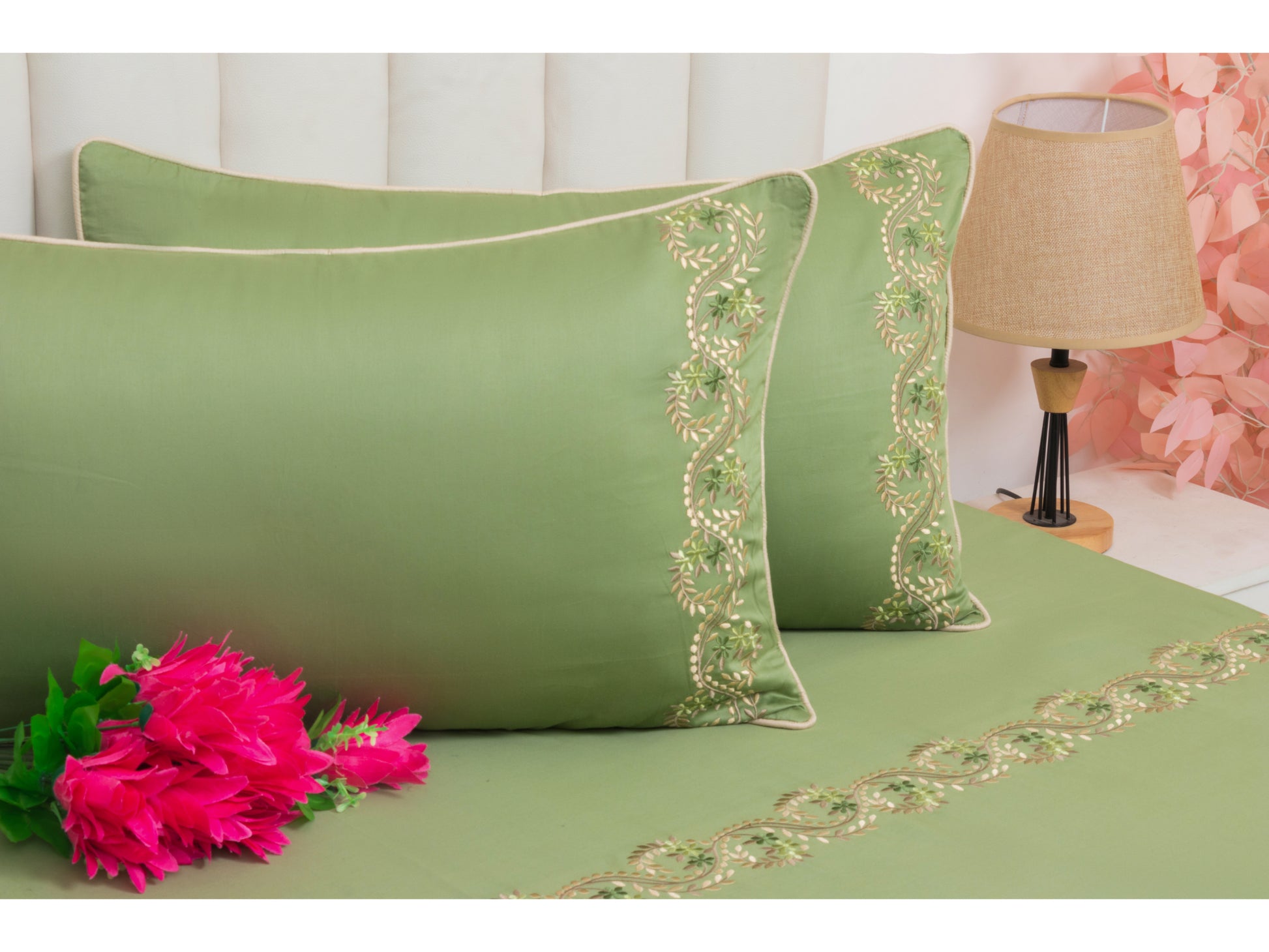 EMBROIDERY BEDSHEET 100% COTTON (3PCS) - Bedding Bliss
