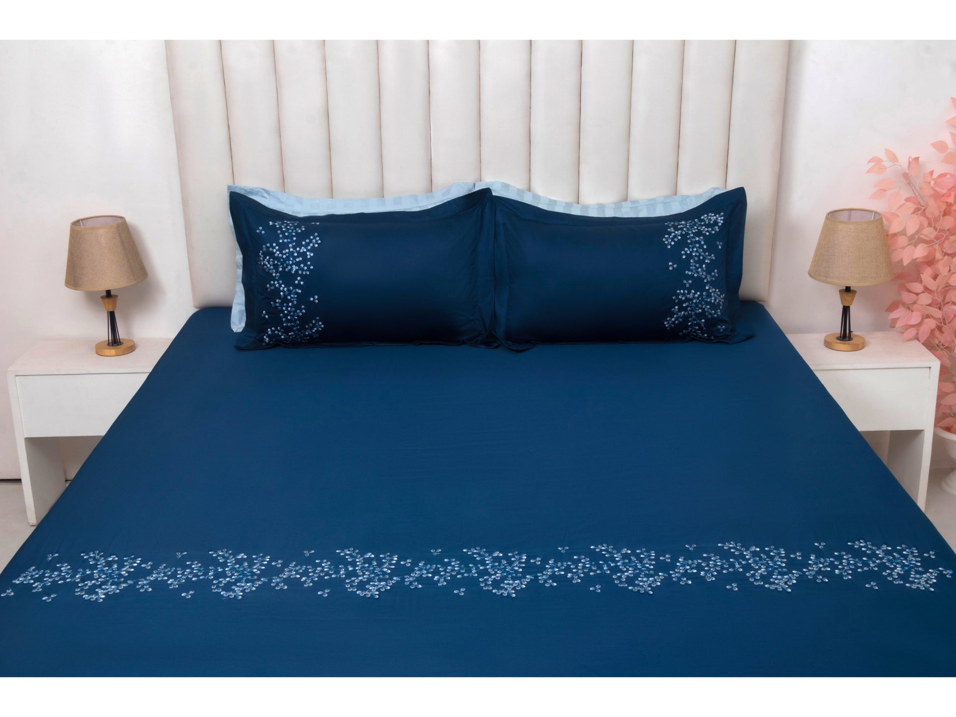 EMBROIDERY BEDSHEET 100% COTTON (3PCS) - Bedding Bliss