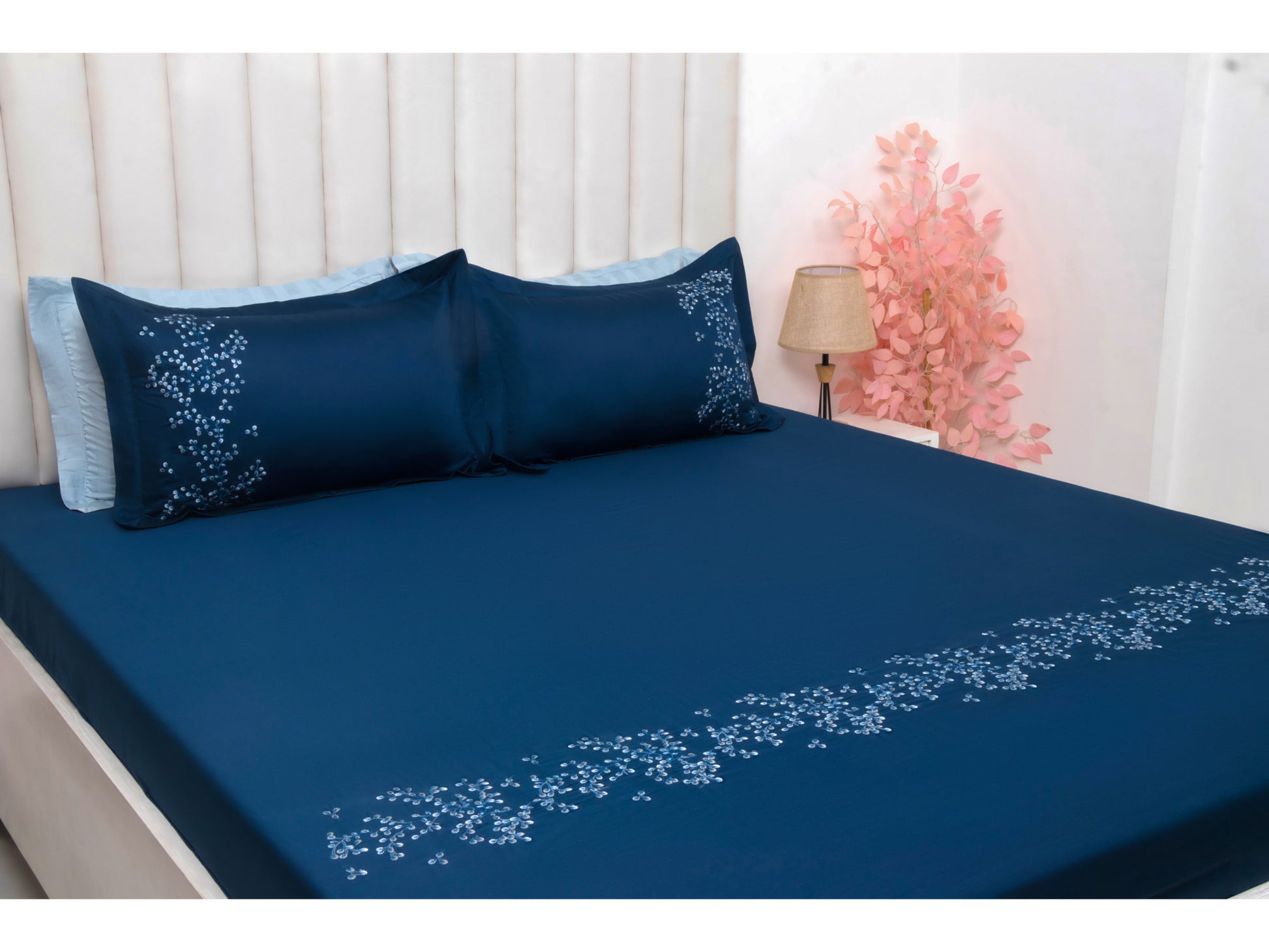 EMBROIDERY BEDSHEET 100% COTTON (3PCS) - Bedding Bliss