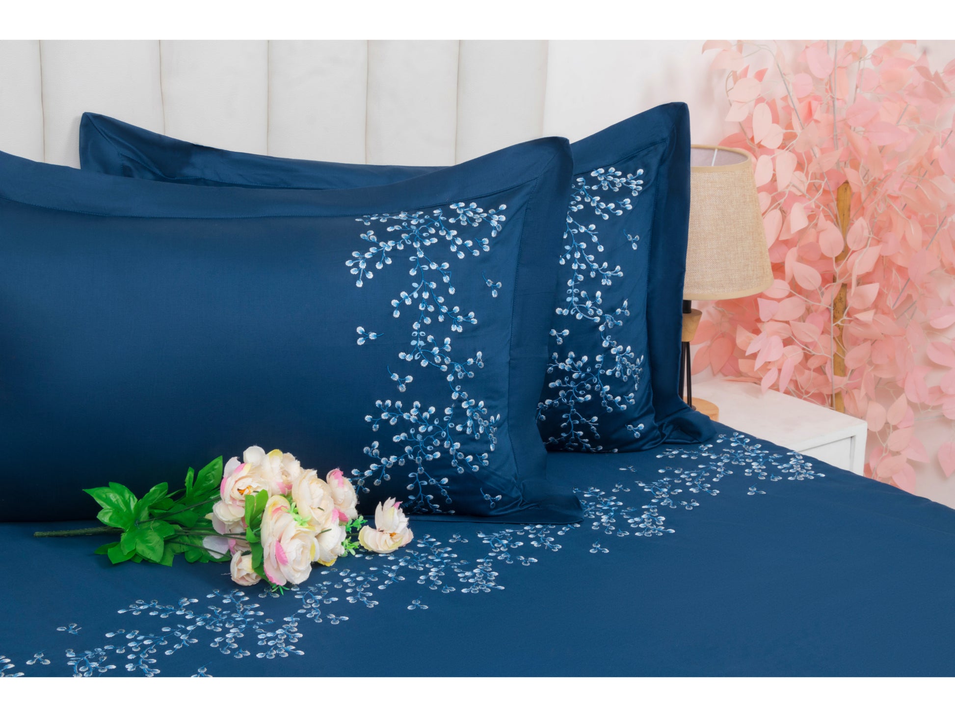 EMBROIDERY BEDSHEET 100% COTTON (3PCS) - Bedding Bliss