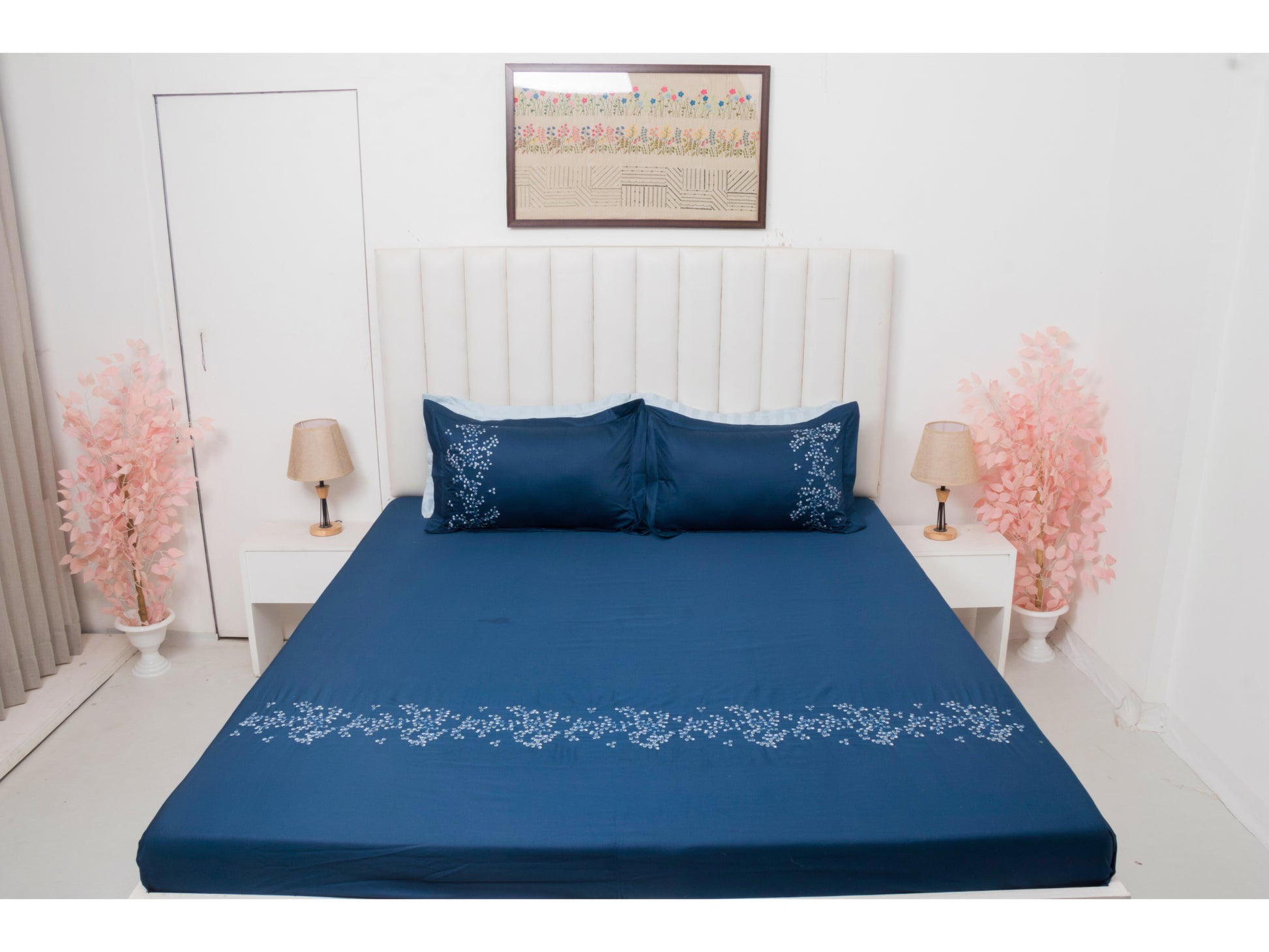 EMBROIDERY BEDSHEET 100% COTTON (3PCS) - Bedding Bliss