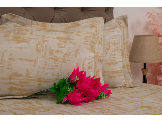 JACQUARD BEDSHEET 100% COTTON (GOLD, 3PCS) - Bedding Bliss