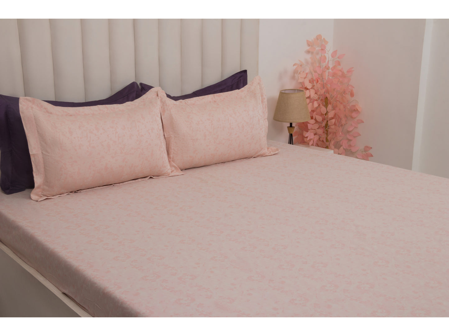 JACQUARD BEDSHEET 100% COTTON (BLUSH, 3PCS) - Bedding Bliss