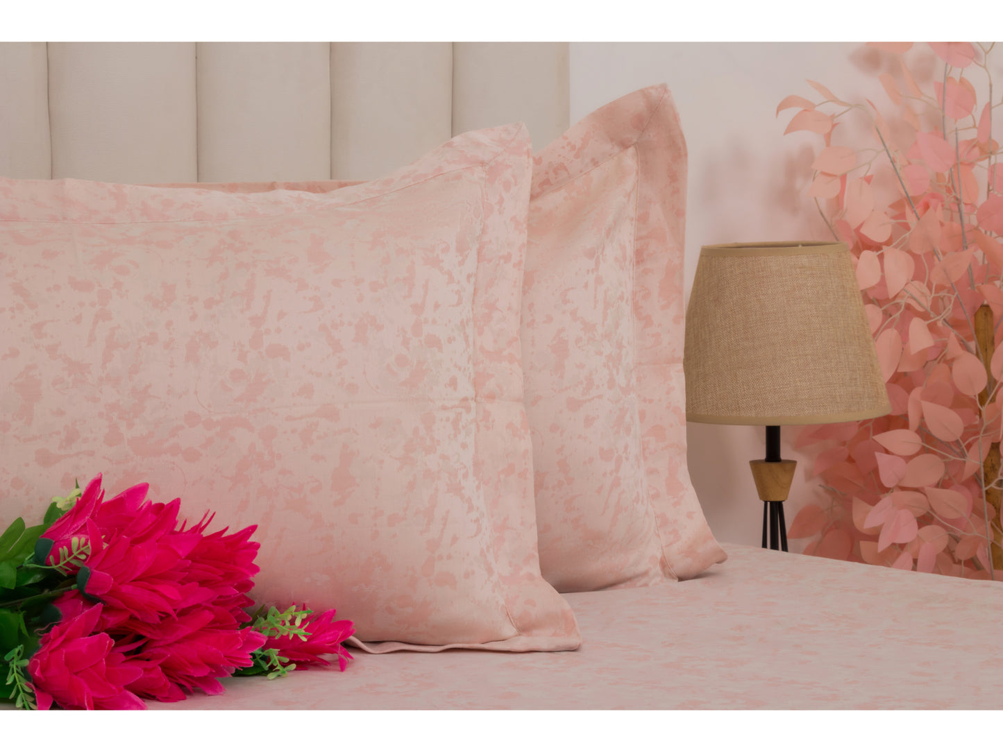 JACQUARD BEDSHEET 100% COTTON (BLUSH, 3PCS) - Bedding Bliss