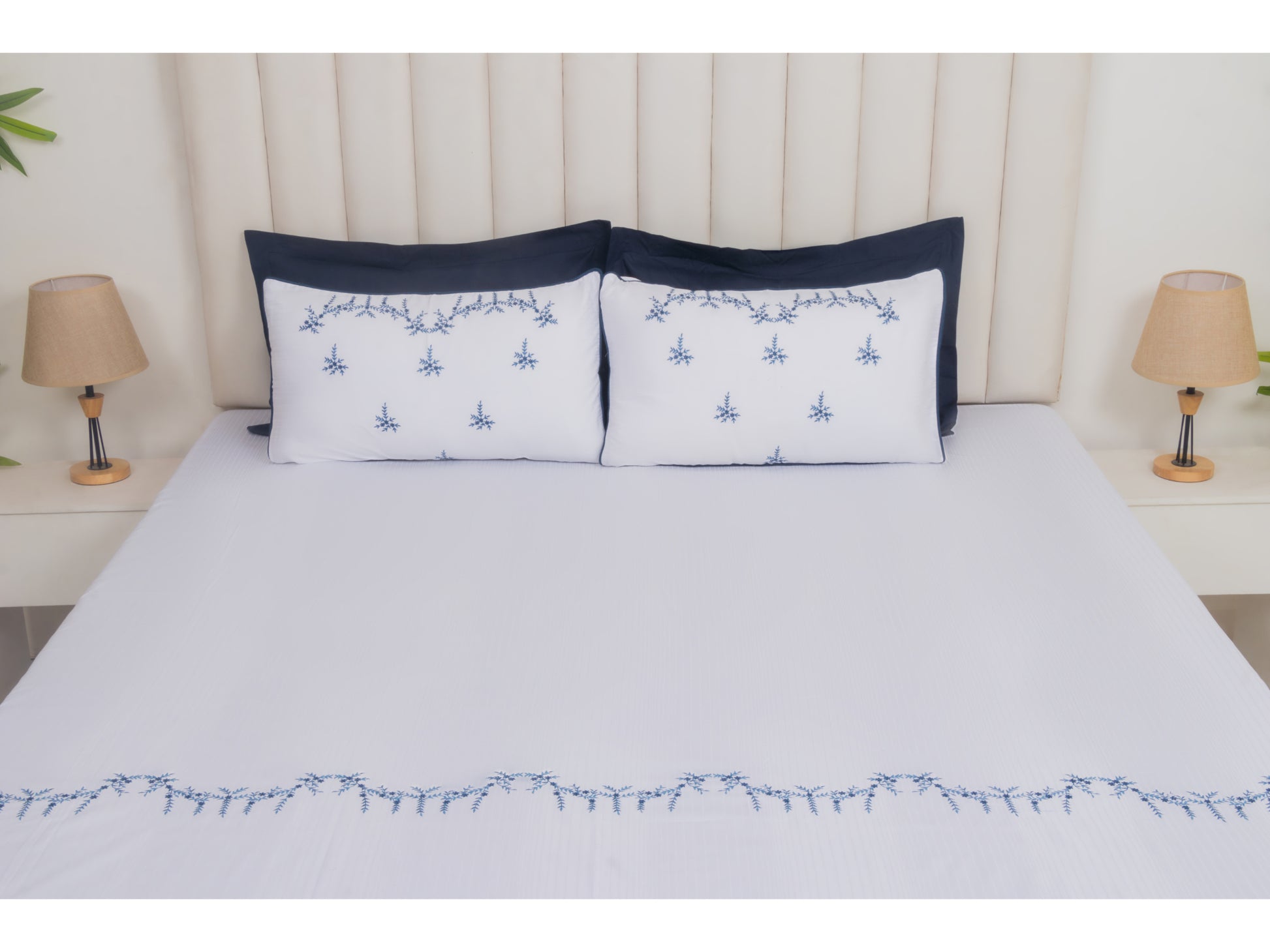 EMBROIDERY BEDSHEET 100% COTTON (3PCS) - Bedding Bliss