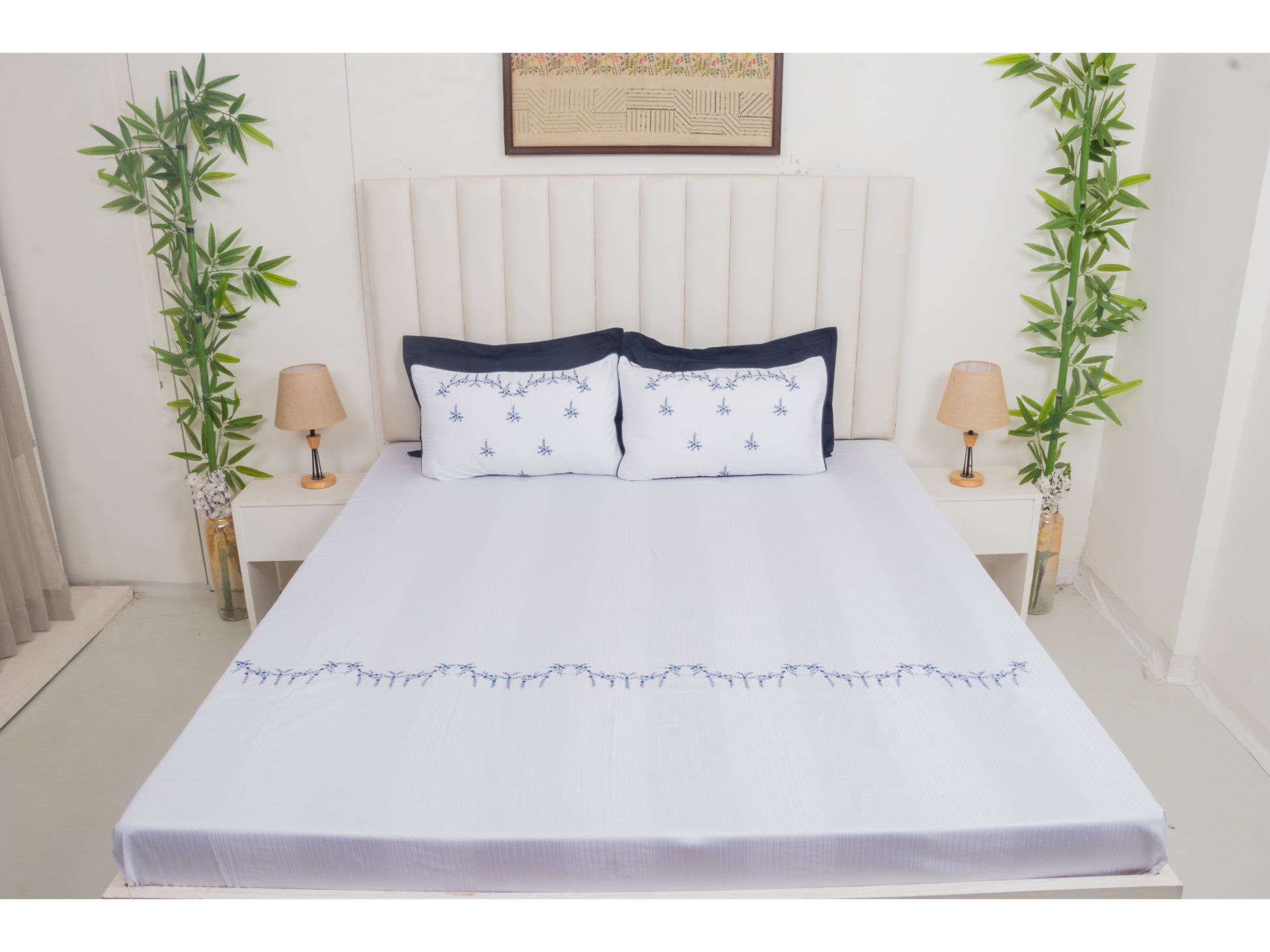 EMBROIDERY BEDSHEET 100% COTTON (3PCS) - Bedding Bliss