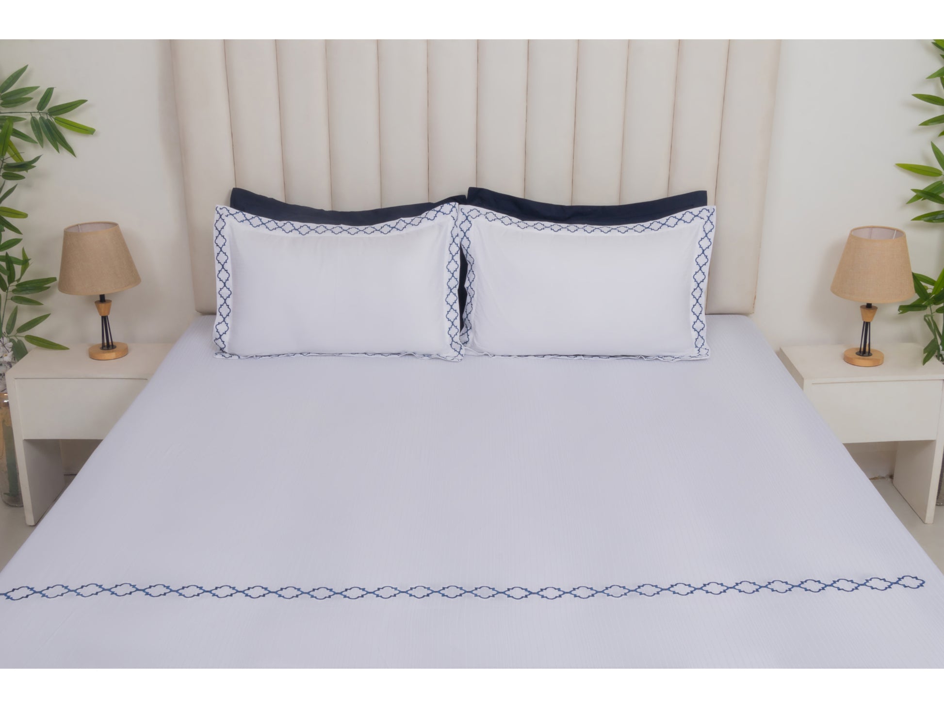 EMBROIDERY BEDSHEET 100% COTTON (3PCS) - Bedding Bliss