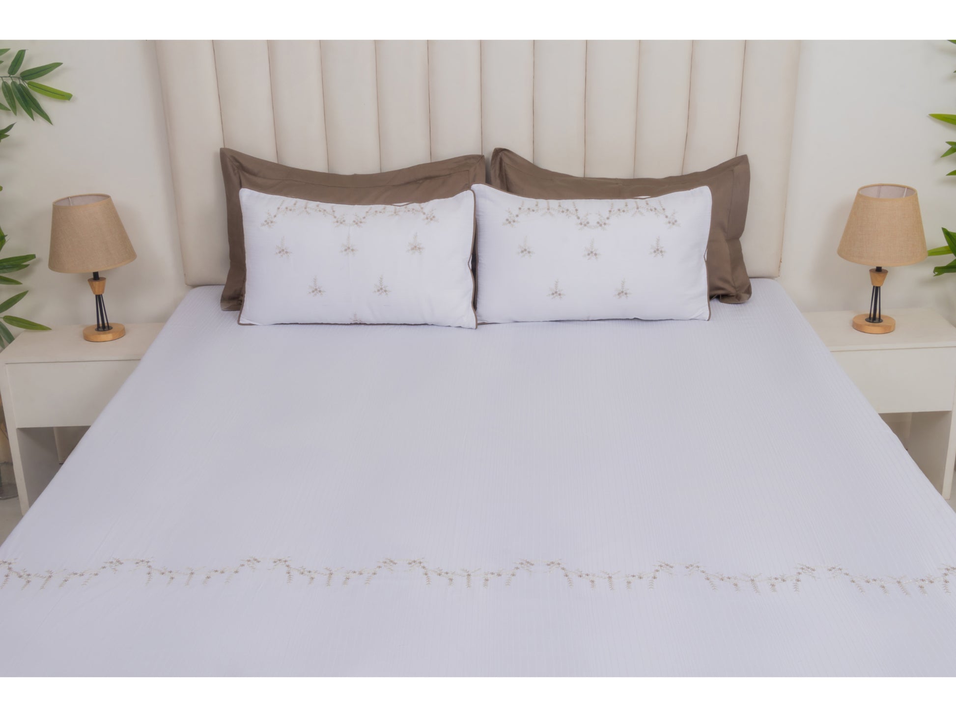 EMBROIDERY BEDSHEET 100% COTTON (3PCS) - Bedding Bliss