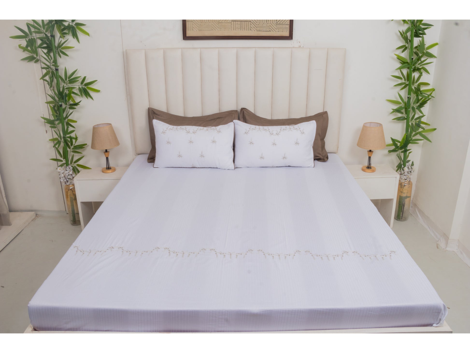 EMBROIDERY BEDSHEET 100% COTTON (3PCS) - Bedding Bliss