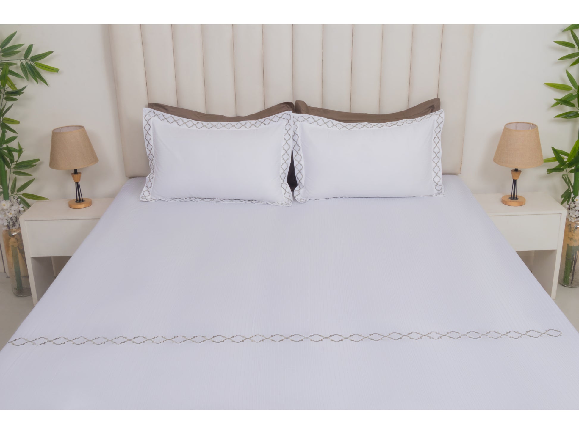 EMBROIDERY BEDSHEET 100% COTTON (3PCS) - Bedding Bliss