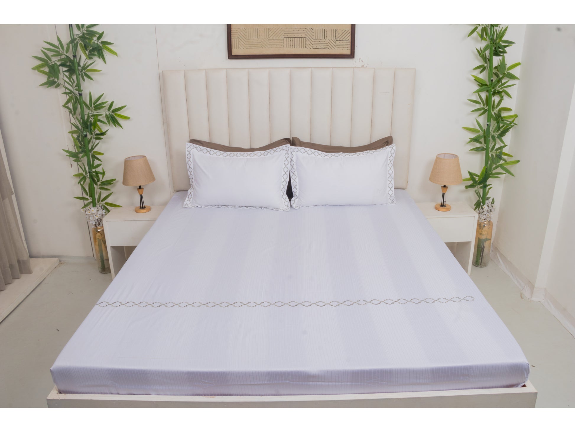 EMBROIDERY BEDSHEET 100% COTTON (3PCS) - Bedding Bliss