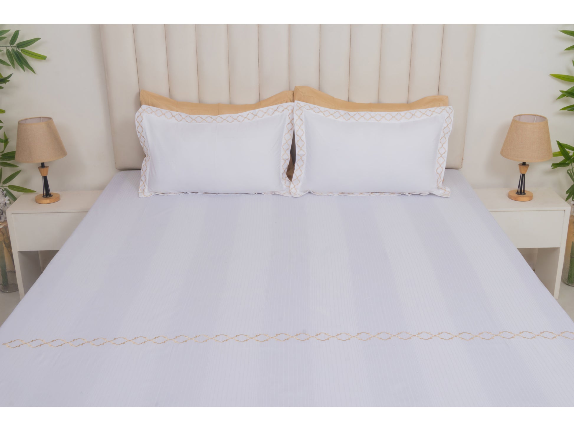 EMBROIDERY BEDSHEET 100% COTTON (3PCS) - Bedding Bliss