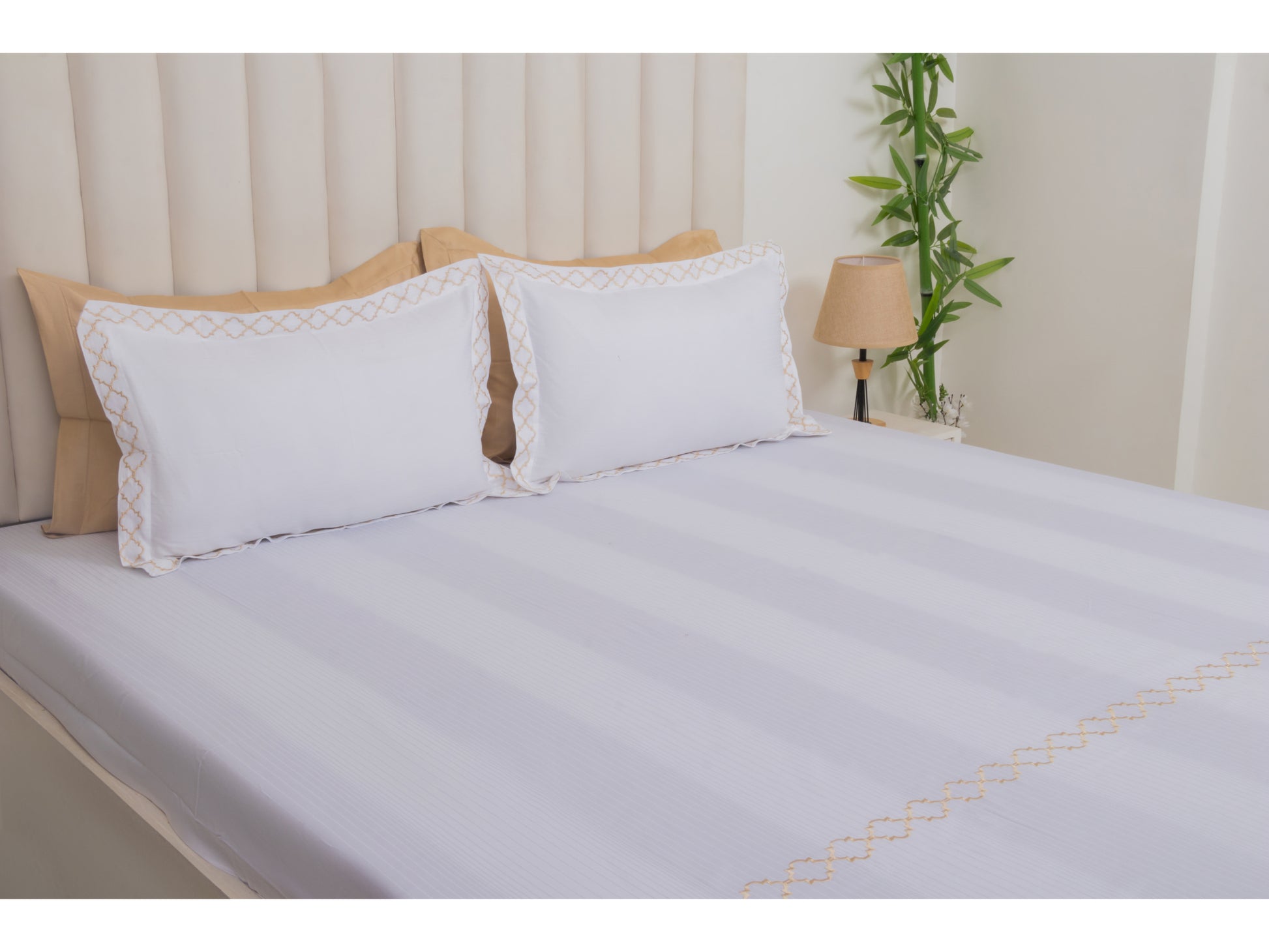 EMBROIDERY BEDSHEET 100% COTTON (3PCS) - Bedding Bliss