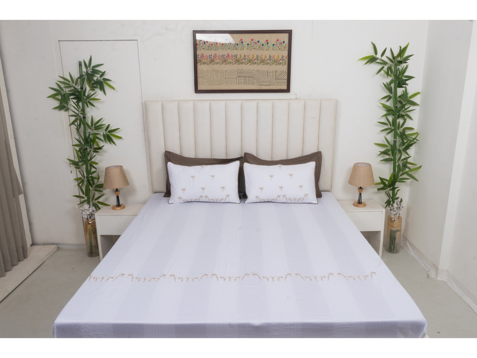 EMBROIDERY BEDSHEET 100% COTTON (3PCS) - Bedding Bliss