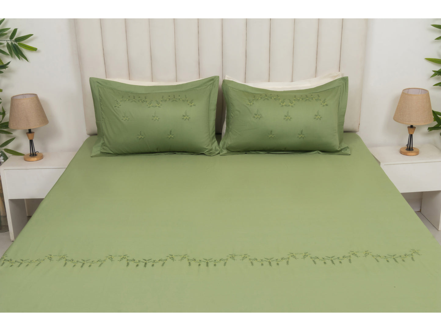 EMBROIDERY BEDSHEET 100% COTTON (3PCS) - Bedding Bliss