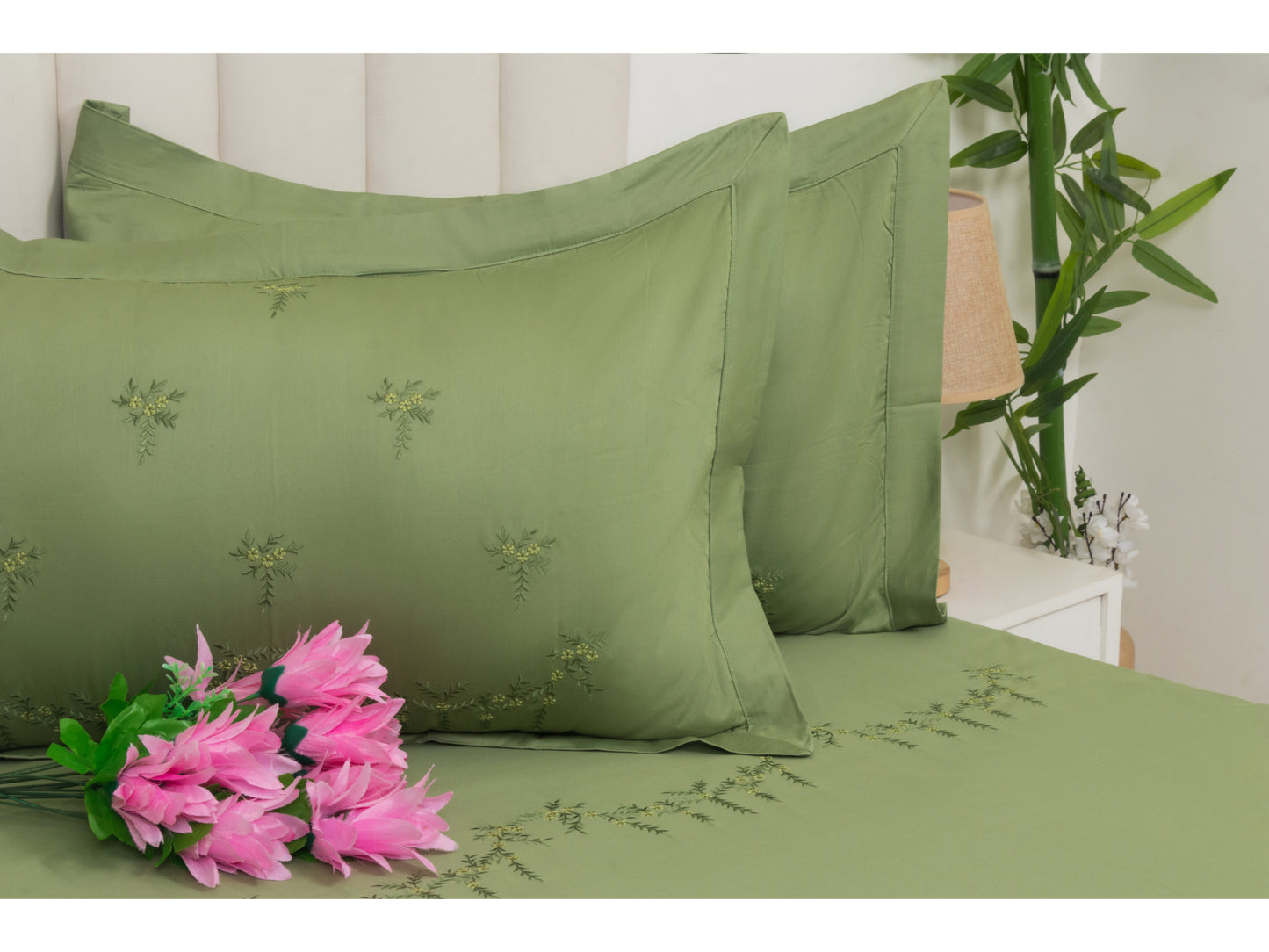 EMBROIDERY BEDSHEET 100% COTTON (3PCS) - Bedding Bliss