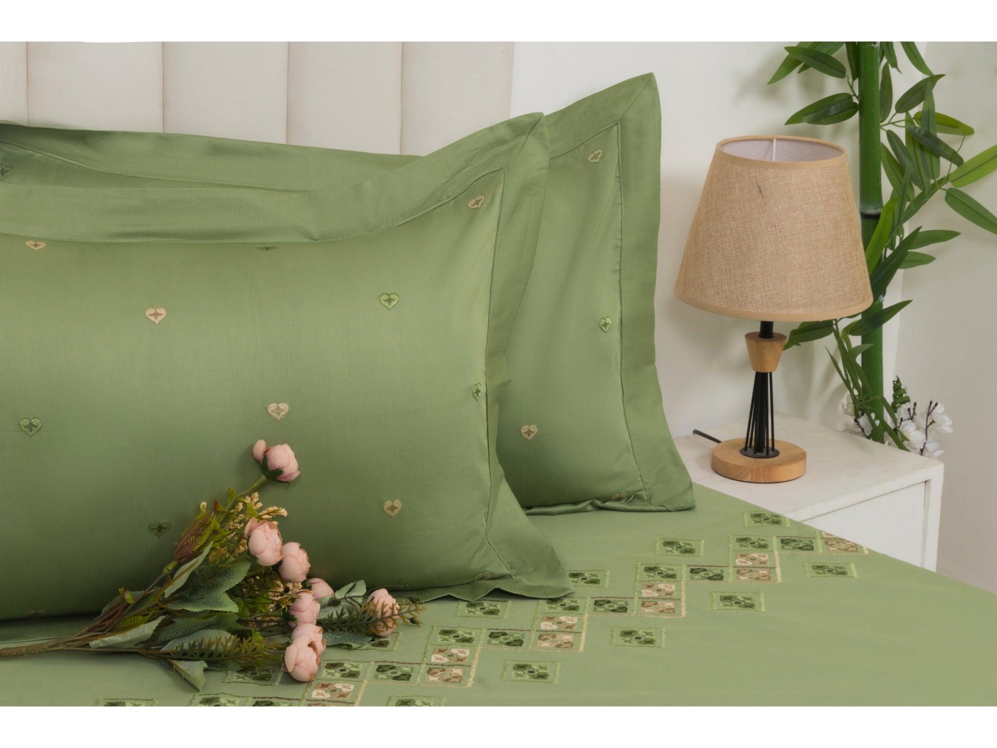 EMBROIDERY BEDSHEET 100% COTTON (3PCS) - Bedding Bliss