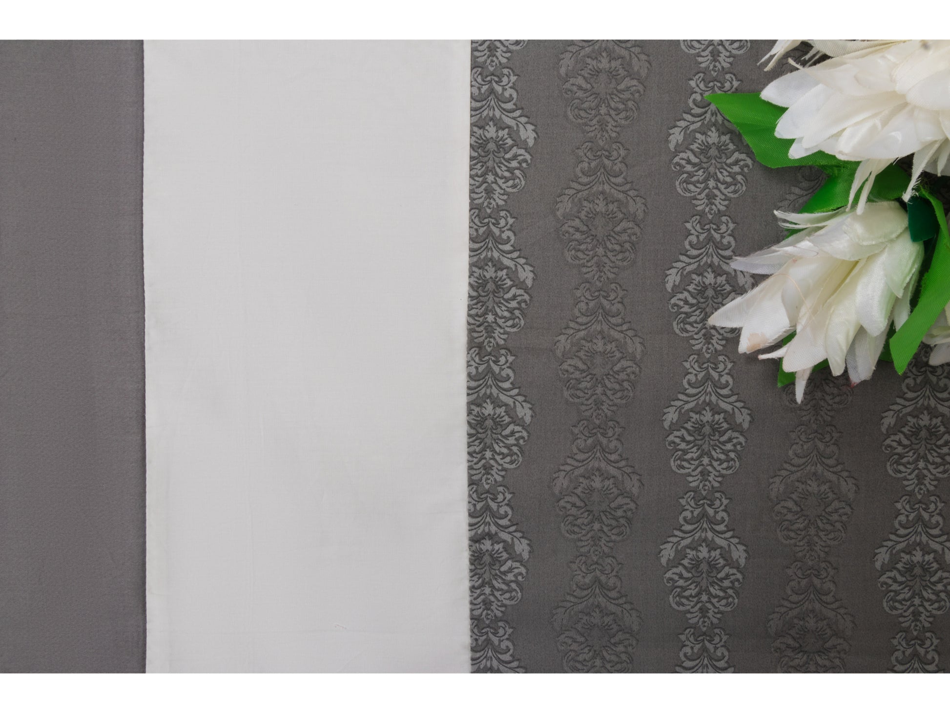 PRINTED WITH PATCH WORK 100% COTTON BEDSHEET (3PCS, CHARCOAL GREY) - Bedding Bliss