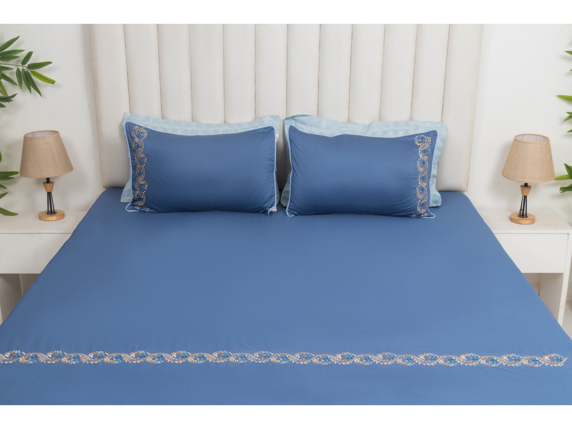 EMBROIDERY BEDSHEET 100% COTTON (3PCS) - Bedding Bliss