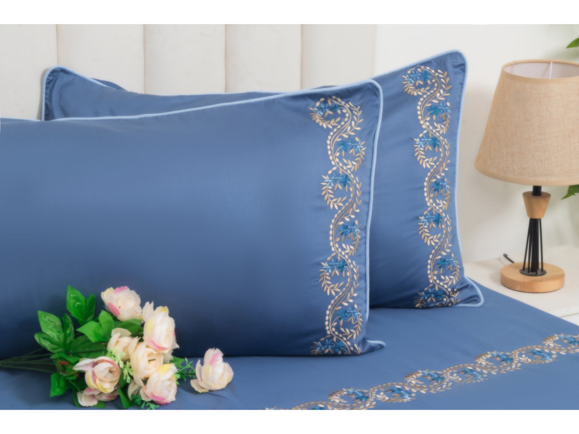 EMBROIDERY BEDSHEET 100% COTTON (3PCS) - Bedding Bliss