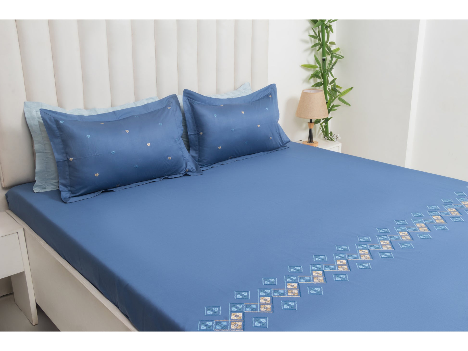 EMBROIDERY BEDSHEET 100% COTTON (3PCS) - Bedding Bliss