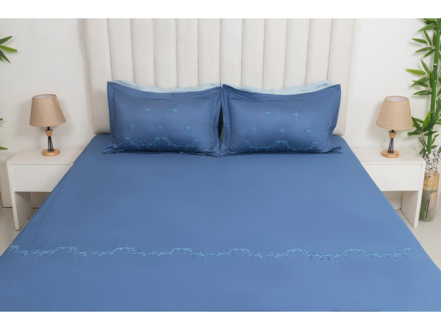 EMBROIDERY BEDSHEET 100% COTTON (3PCS) - Bedding Bliss