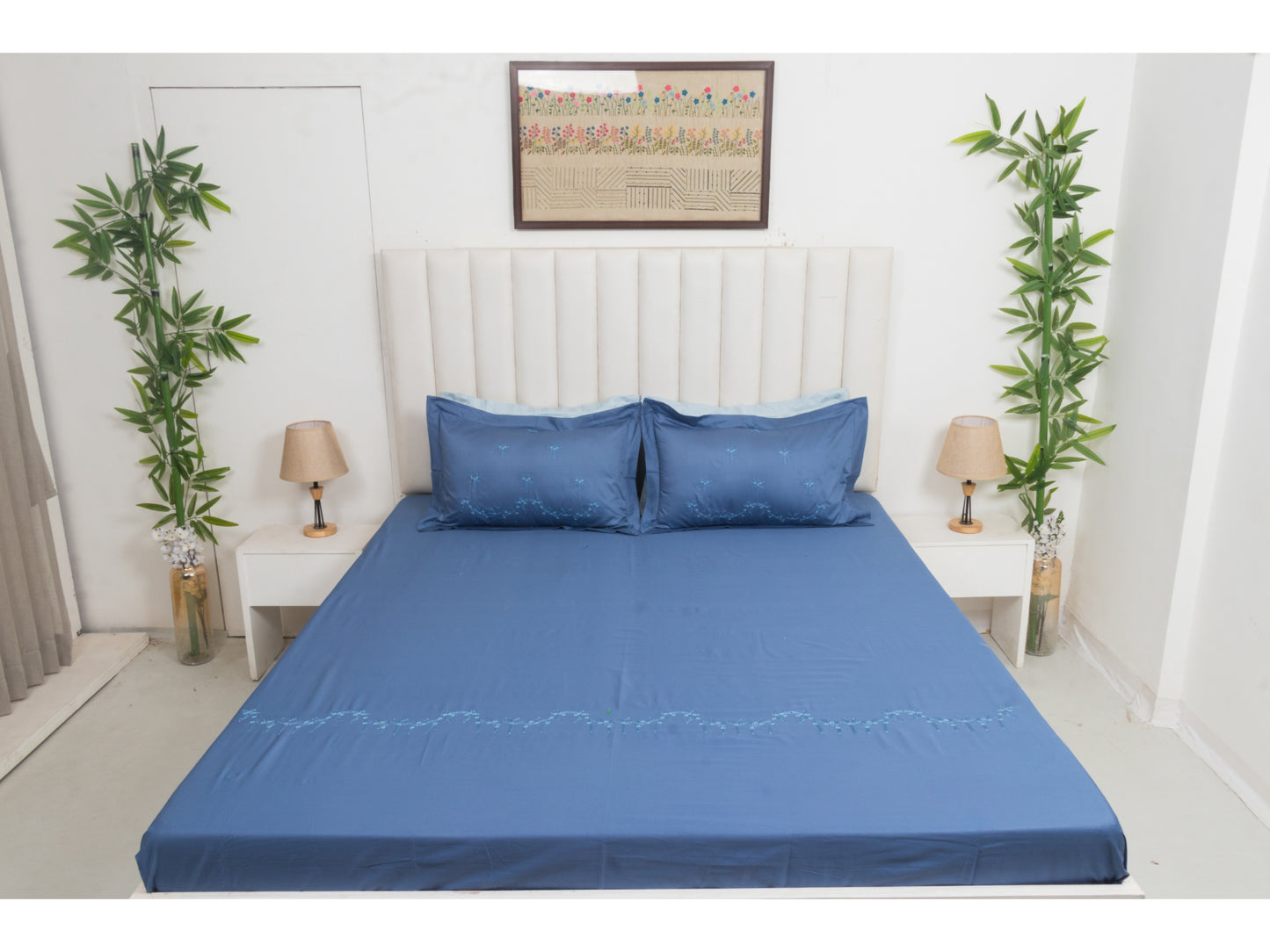 EMBROIDERY BEDSHEET 100% COTTON (3PCS) - Bedding Bliss