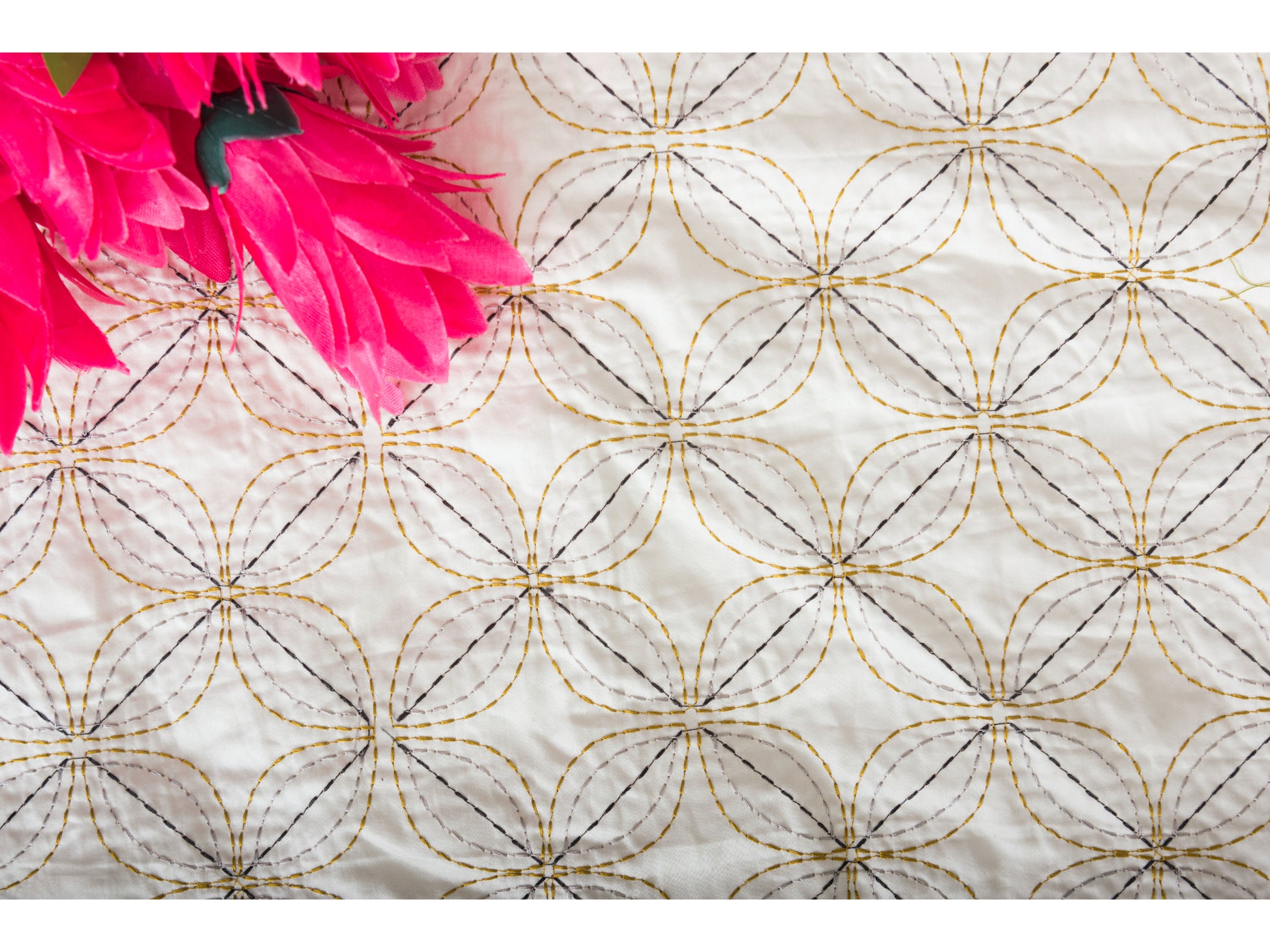 EMBROIDERY BEDDING SET 100% COTTON (9PCS,CREAM) - Bedding Bliss