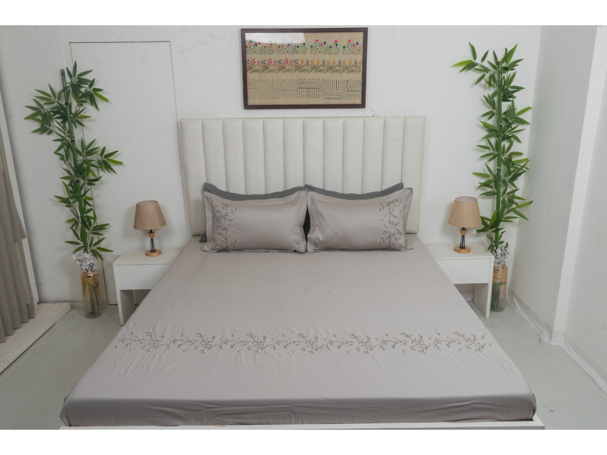 EMBROIDERY BEDSHEET 100% COTTON (3PCS) - Bedding Bliss