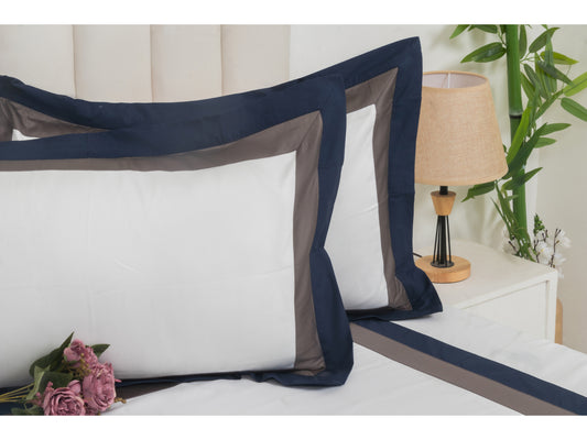 PATCH WORK BEDSHEET 100% COTTON (3 PCS, WHITE) - Bedding Bliss
