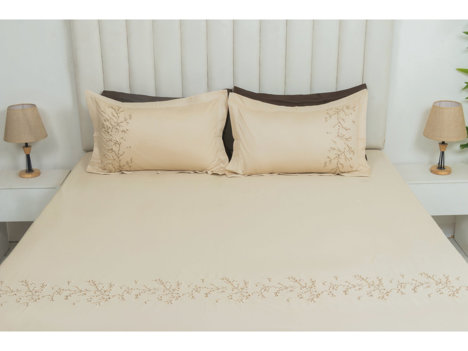 EMBROIDERY BEDSHEET 100% COTTON (3PCS) - Bedding Bliss
