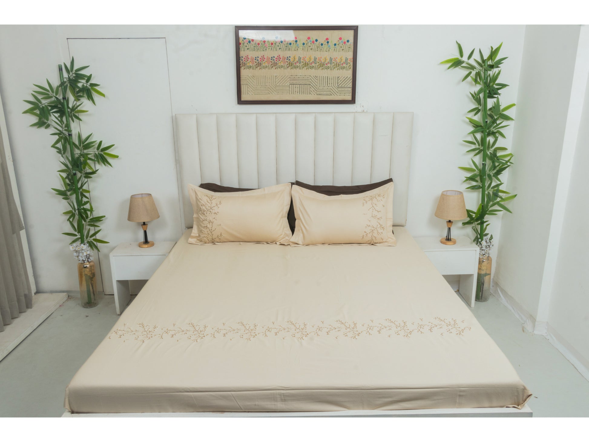 EMBROIDERY BEDSHEET 100% COTTON (3PCS) - Bedding Bliss